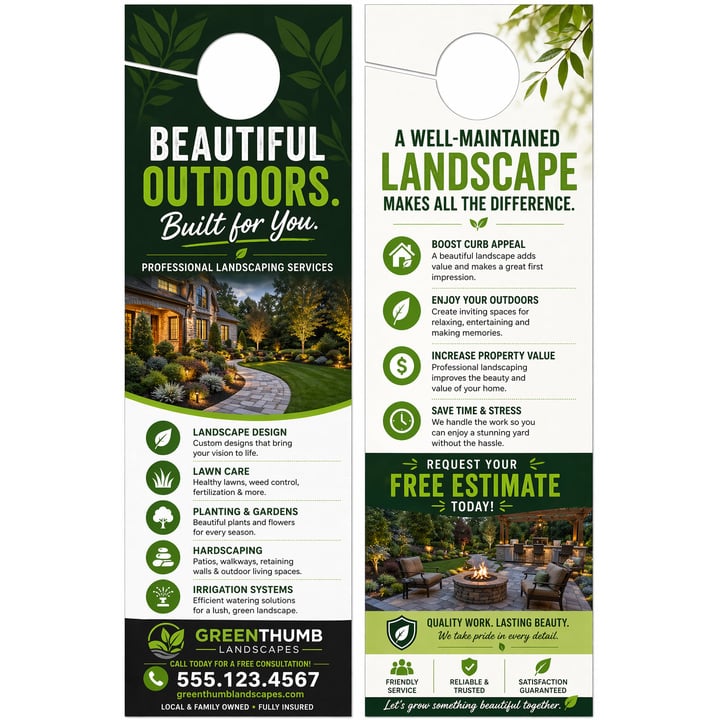 Design your plastic business door hangers online in minutes.