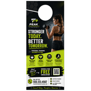Design durable business door hangers online in minutes for full color printing