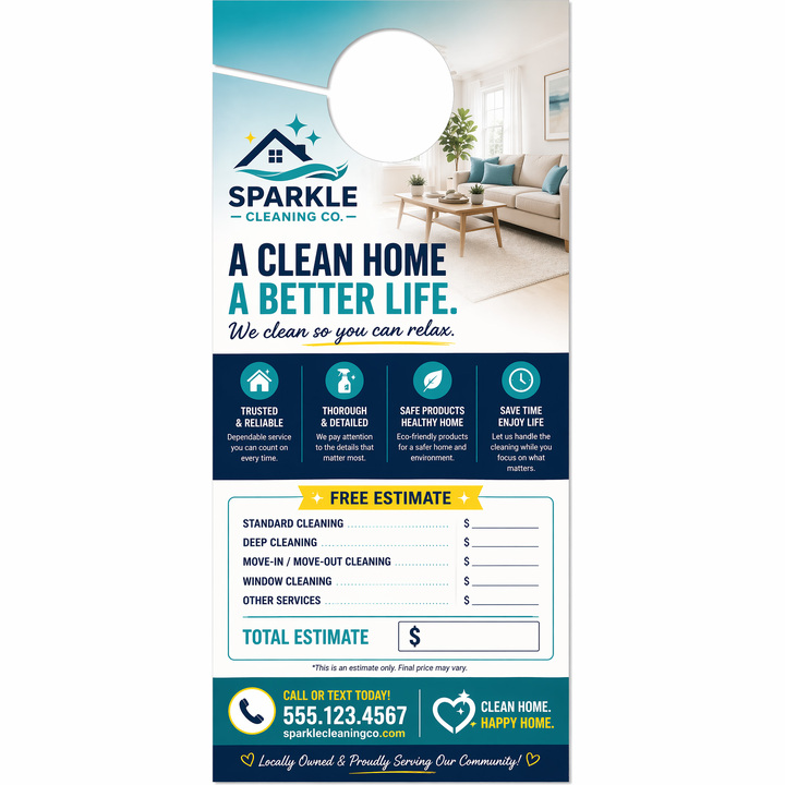 Create your own door hangers online in minutes. Perfect when adding notes is necessary.
