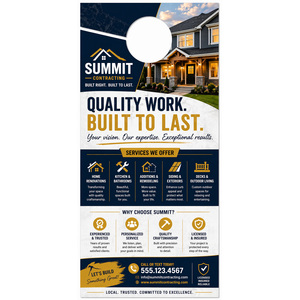 Design your one-sided door hanger online in minutes.