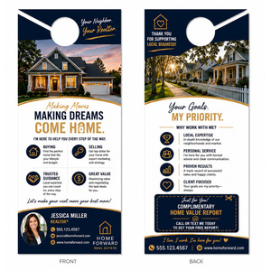 Design your real estate business door hangers online in minutes.