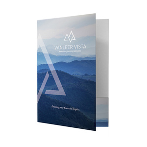 Semi-gloss full color 2 pocket presentation folder for professional marketing materials, proposals, and corporate presentations