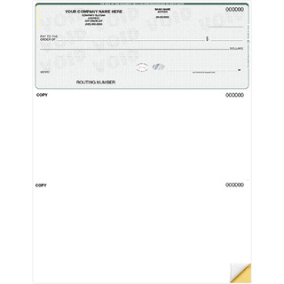 QuickBooks compatible top business checks with unlined section and laser printer format for accounting and payroll processing