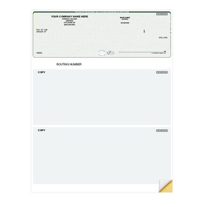 QuickBooks compatible top business checks with hologram security feature and unlined section for secure payment processing