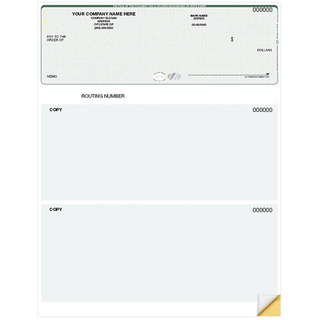 QuickBooks compatible top business checks with hologram security feature and unlined section for secure payment processing
