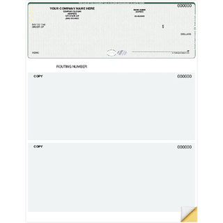 QuickBooks compatible top business checks with hologram security feature and unlined section for secure payment processing
