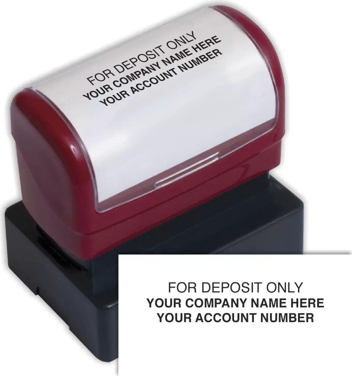 Custom Bank Endorsement Stamp - Pre-Inked - For Deposit Only