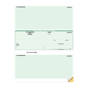 Sage compatible middle business checks with top and bottom voucher sections for payroll and accounts payable