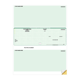 Sage compatible middle business checks with top and bottom voucher sections for payroll and accounts payable