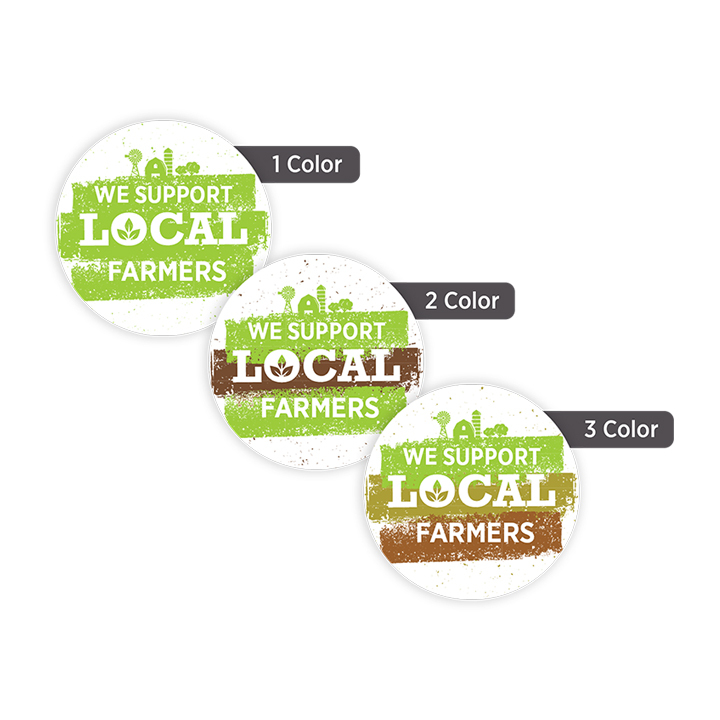 Custom 1 1/4" round labels for business branding and promotional packaging