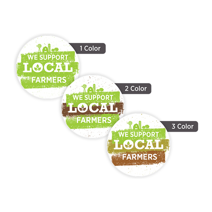 Custom 1 1/4" round labels for business branding and promotional packaging
