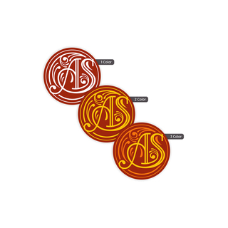 Custom 2-inch round labels available in one-color, two-color, and three-color printing for logos, product branding, packaging, and promotional applications
