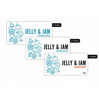 Custom 2" × 4" rectangular product labels available in one-color, two-color, and three-color printing for packaging or other business use