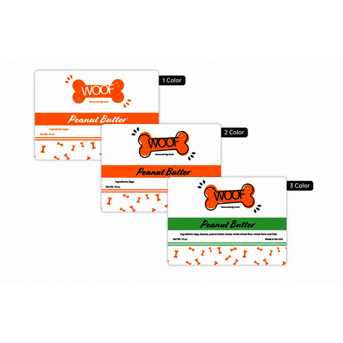 Custom 3" × 4" rectangular labels available in one-color, two-color, and three-color printing for packaging and business products