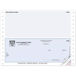 Continuous triplicate business checks compatible with Sage, Microsoft Dynamics GP, Deltek, Open Systems, and more accounting software