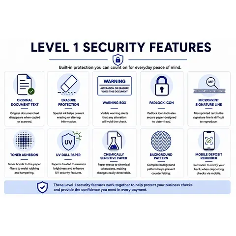 Top software compatible business check with integrated security features