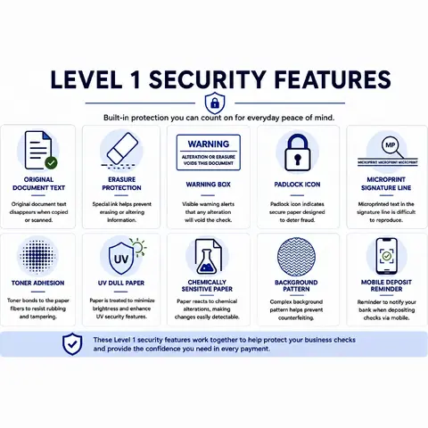 Top software compatible business check with integrated security features