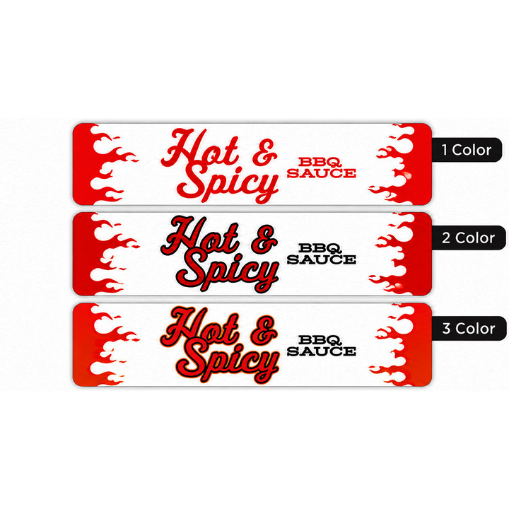 1" x 3" custom rectangle labels available in one, two, or three colors for product packaging, retail branding, promotional campaigns, inventory identification, and organizational labeling