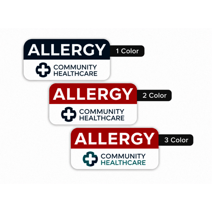 1/2" x 1" custom rectangle labels available in one, two, or three colors for product identification, pricing, packaging, inventory control, and promotional labeling