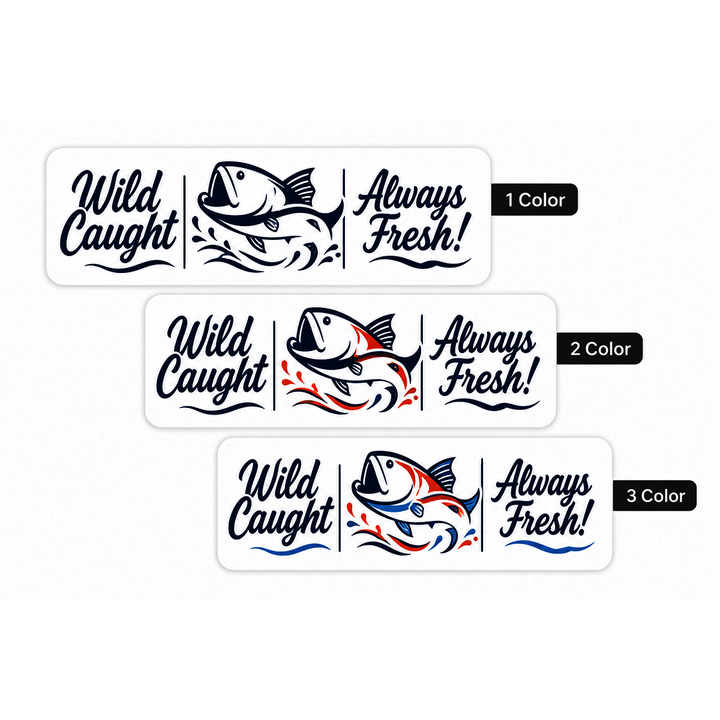 3/4" x 2" custom rectangle labels available in one, two, or three colors for product packaging, bottle labeling, retail branding, inventory management, and promotional applications