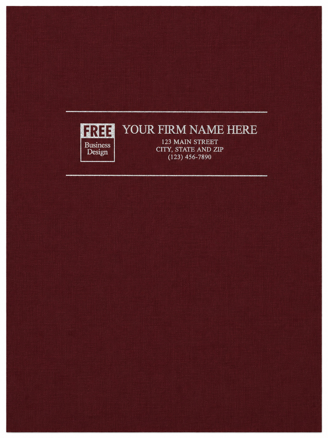 Linen Pocket Folders - Burgundy