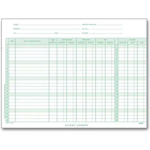 Legal Client Deckled Ledgers for CPAs and Business