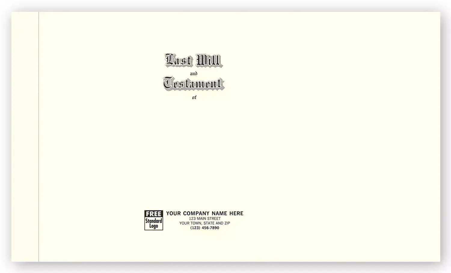 Large size engraved will covers for close to legal size documents