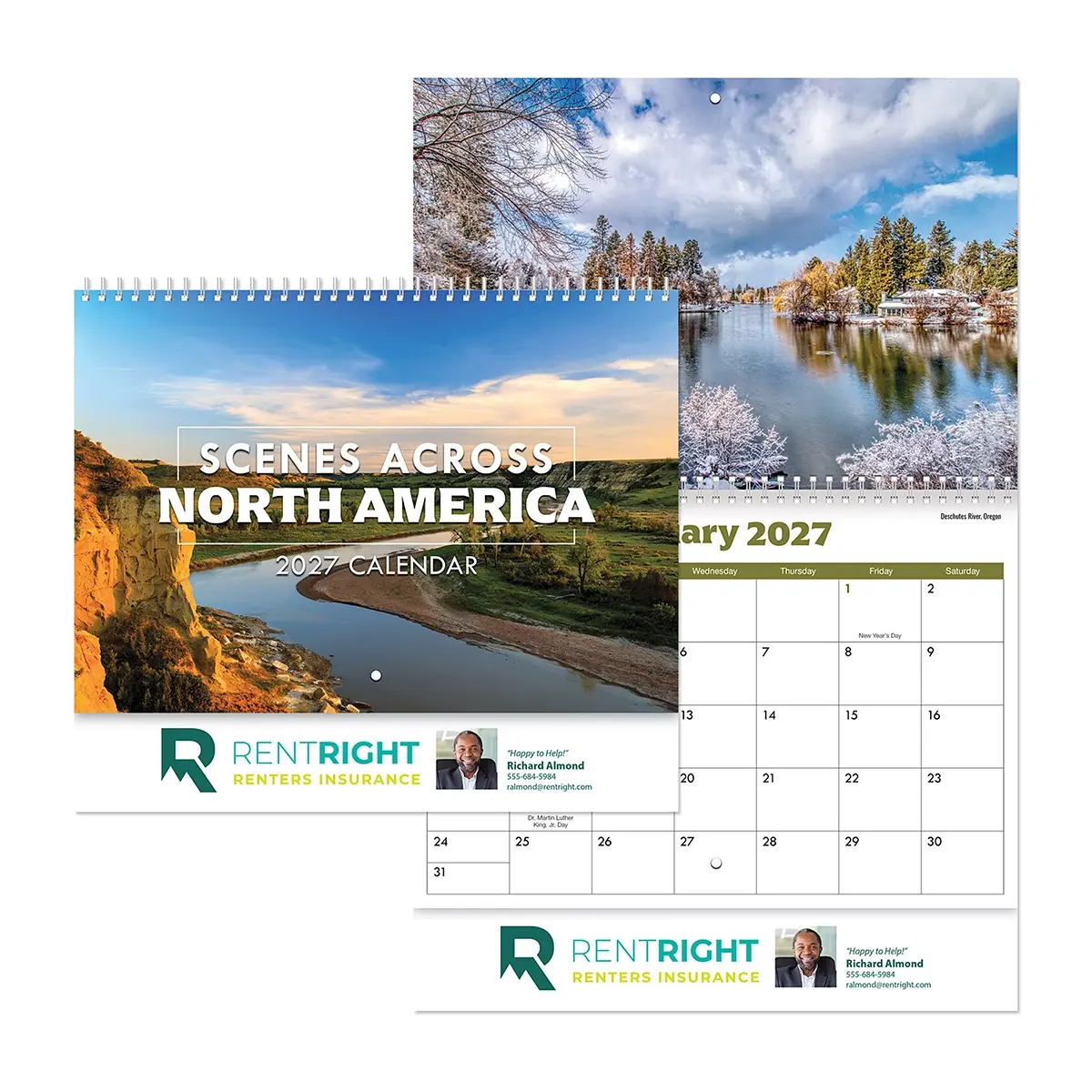 Scenes Across America wall calendar featuring picturesque landscapes from across the United States