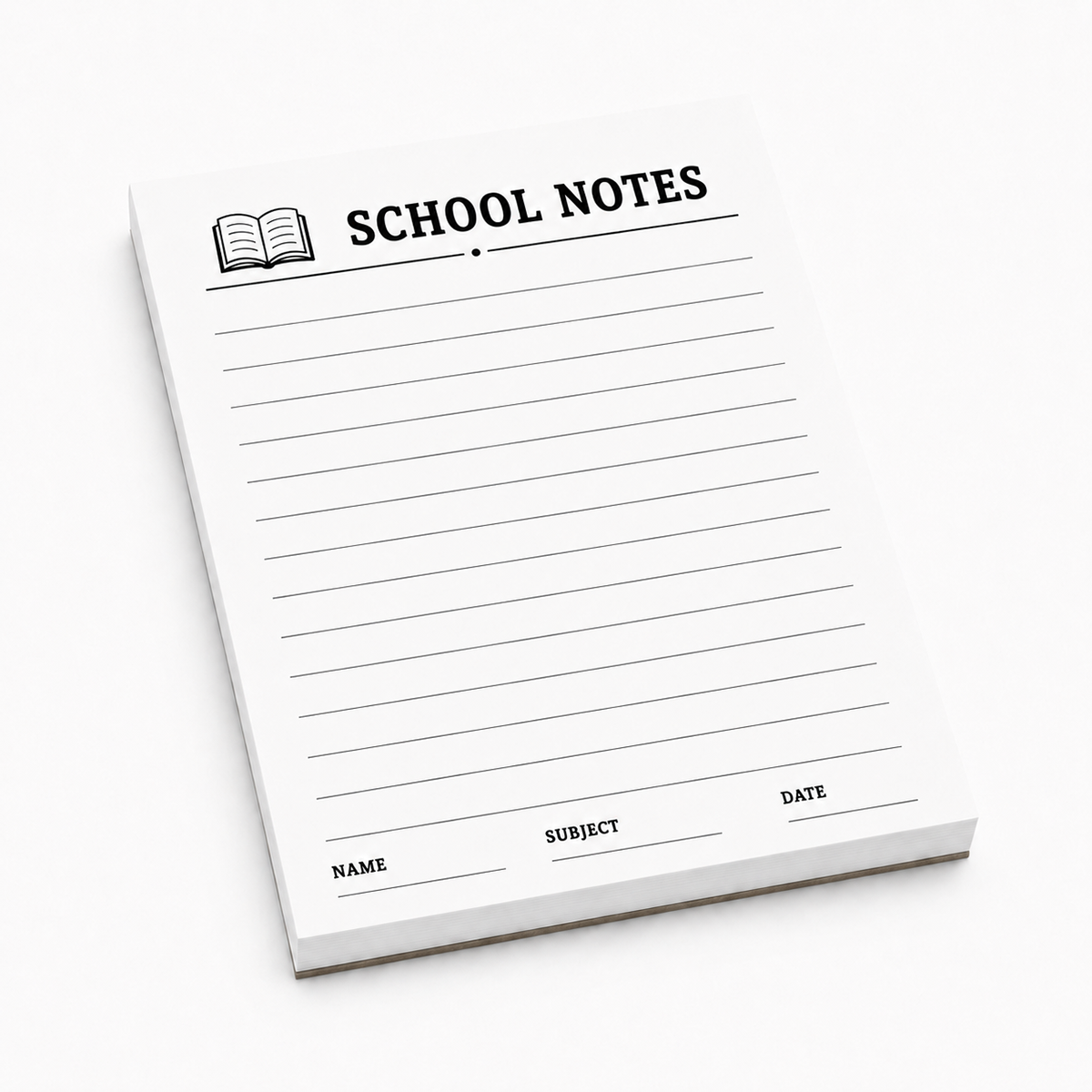 Custom 4.25x5.5 memo pads printed on white or colored 60 lb text paper