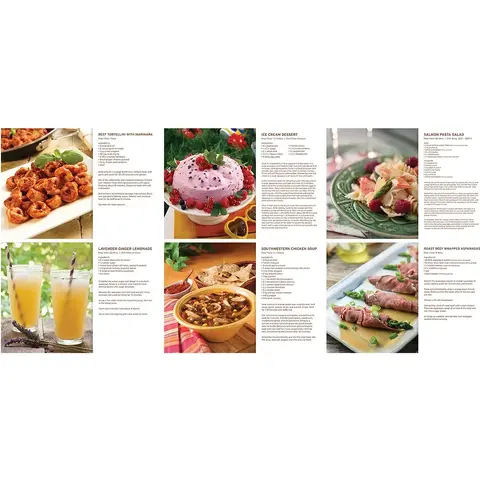 Featured recipe and monthly food photography detail on the Taste of the Month calendar interior page
