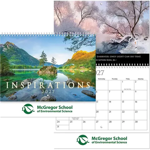 Custom printed inspirational-themed spiral wall calendars