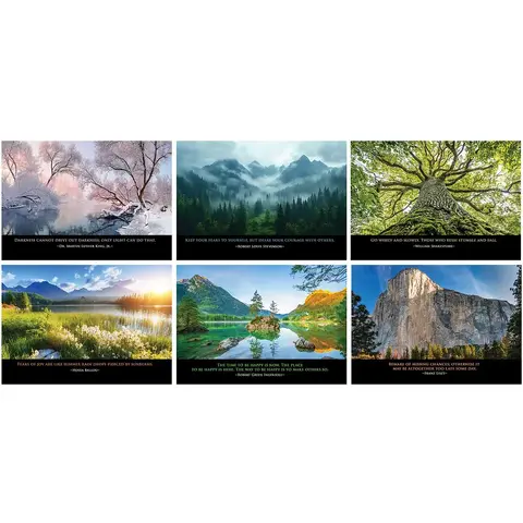 Custom printed Inspirations spiral wall calendar 6 month spread view
