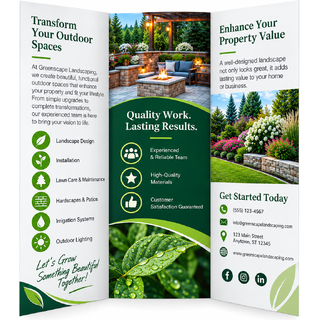 Custom printed 8.5x11 tri-fold brochures on 100 lb gloss cover with UV coating on both sides