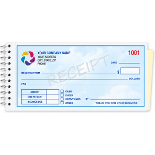 Custom Receipts - Full Color- Spiral Bound
