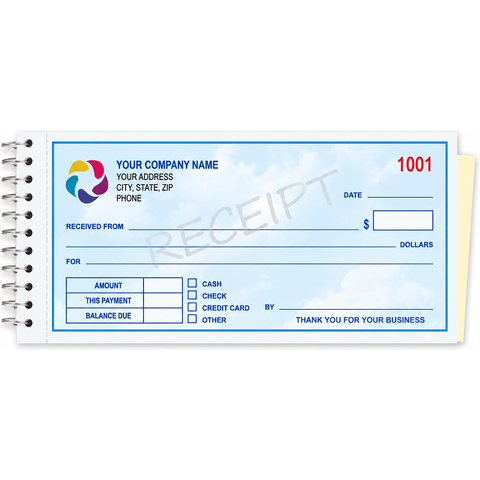 Custom Receipts - Full Color- Spiral Bound