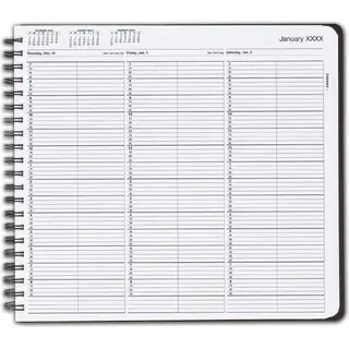 TimeScan 2-column wirebound appointment book with 15-minute intervals from 7am to 9pm