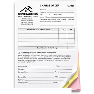 3-part vertical custom glued-edge form measuring 5.5 x 8.5 inches printed in black ink