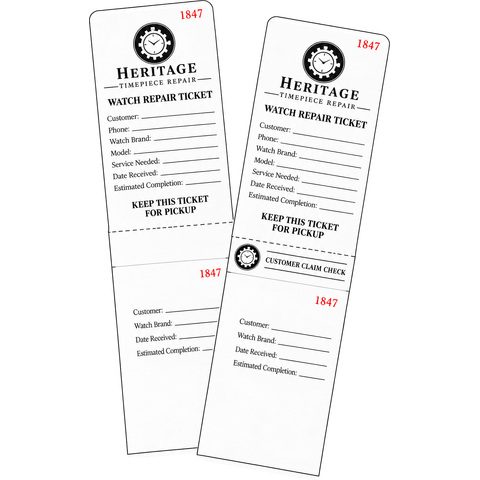 Custom printed jewelry repair envelopes printed on both sides with black ink
