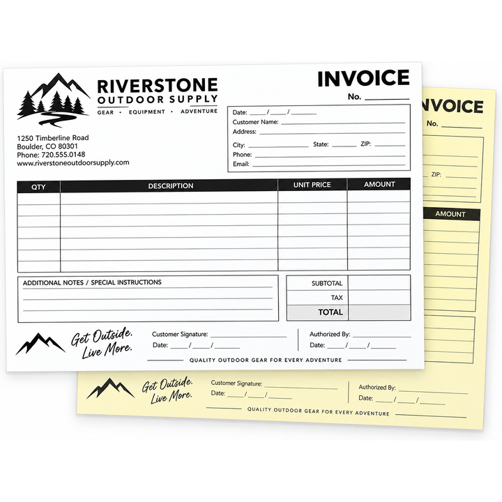 2-part horizontal custom glued-edge form measuring 8.5 x 11 inches printed in black ink