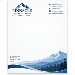 Custom full color linen letterheads featuring company branding and logo.