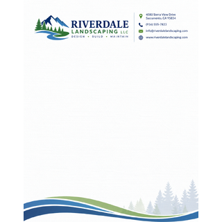 Custom linen letterhead printed in full color on 24 lb. white linen paper, 8.5 x 11 inches