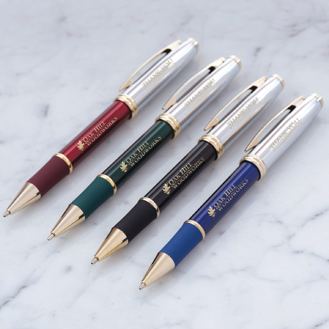 Laser Engraved Clarkson Pen in navy and gold