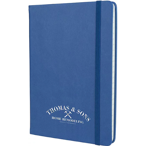 Hardcover journal with custom branding and logo options - multiple colors