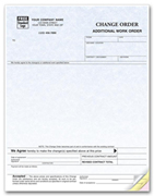 13124G - Laser Change Order Forms / Additional Work Order