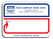 74 - Padded Mailing Labels, Red & Blue