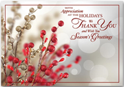 A special thank you during the holiday season printed on the front of these greeting cards.