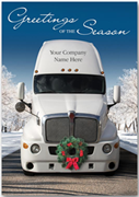 Holiday greeting card with a picture of a truck