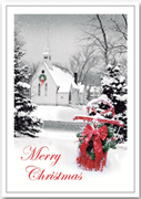 Christmas cards with vertical traditional images and custom printed.