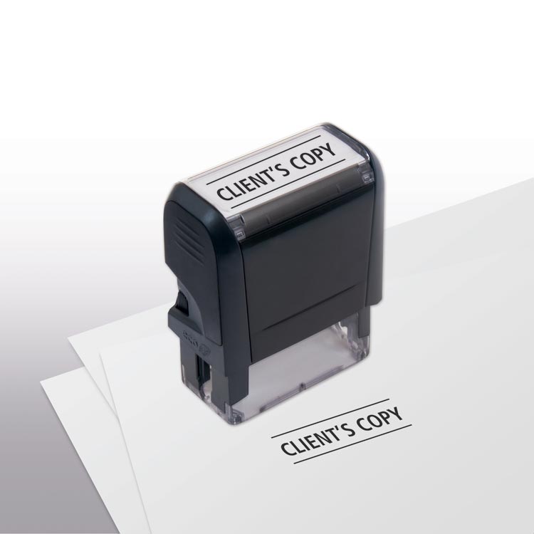 Client's Copy Stamp - Self-Inking with custom options