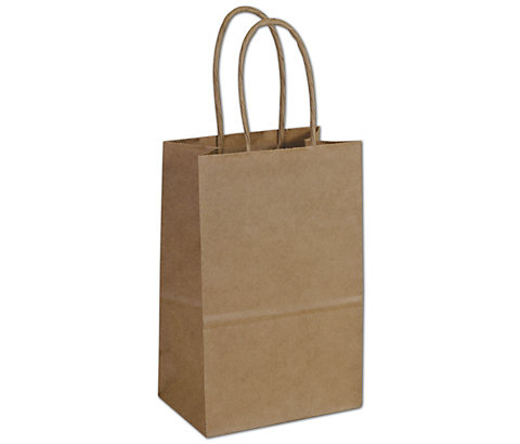Paper bags made of 60# Natural Kraft Paper and Handle.